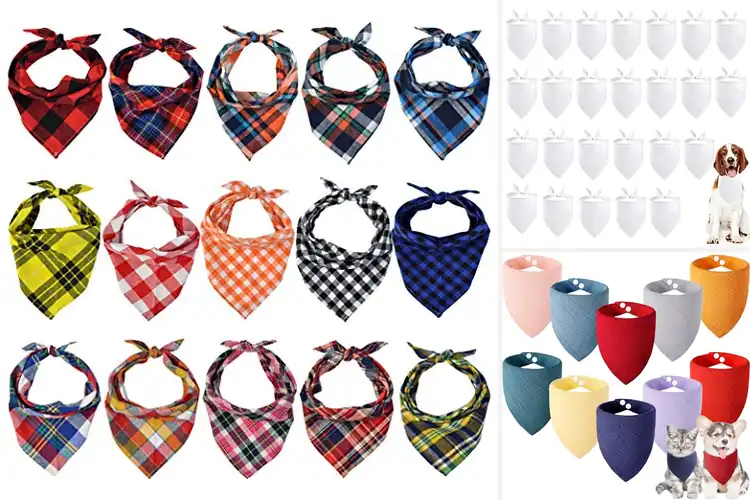 Detailed view of Best Cotton Dog Bandanas For Small Medium Dogs