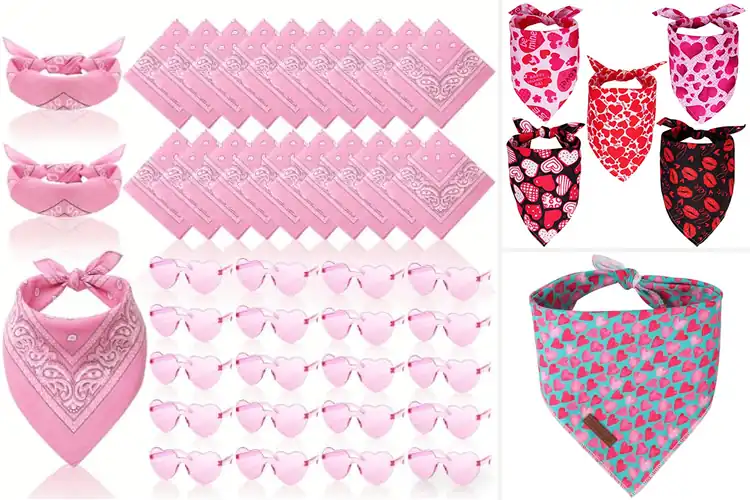 Detailed view of Best Pink Heart Design Bandana